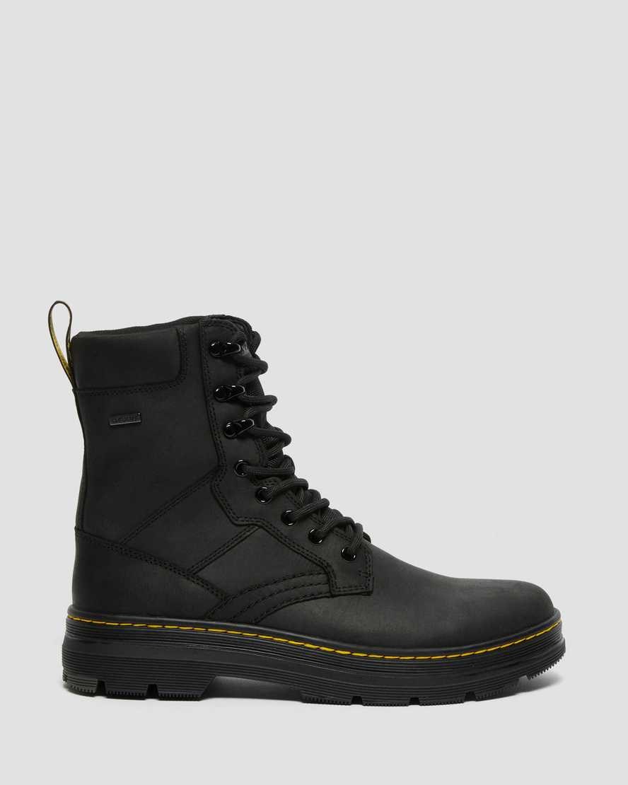 Dr Martens Iowa Wasserdichte Poly Schnürstiefel Herren Schwarz | HAW-036174