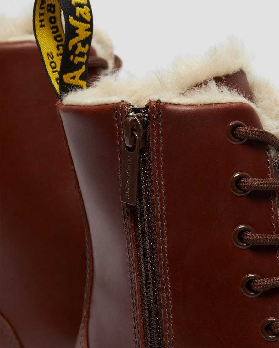 Dr Martens Jadon Faux Fur Gefütterte Schnürstiefel Herren Braun | NFE-126790