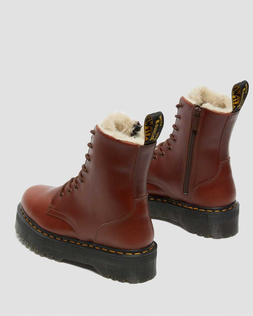 Dr Martens Jadon Faux Fur Gefütterte Schnürstiefel Herren Braun | NFE-126790