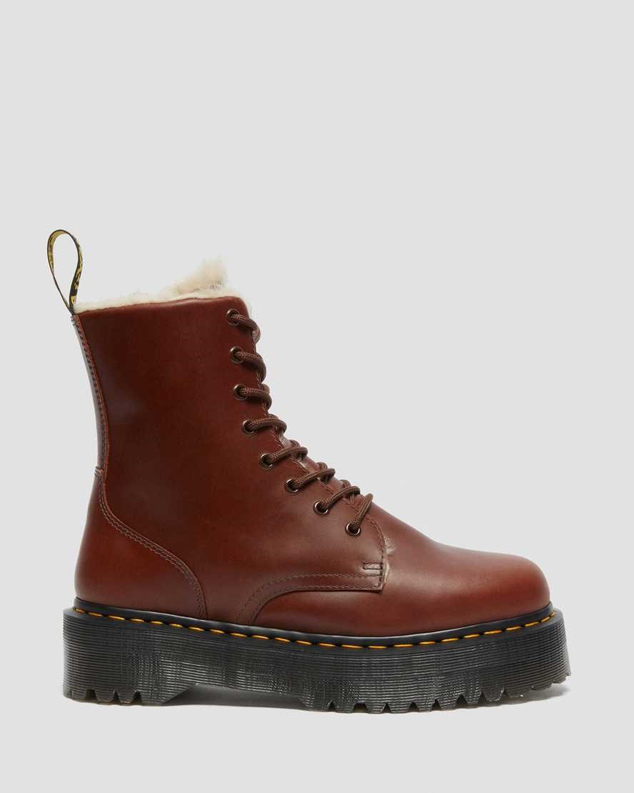 Dr Martens Jadon Faux Fur Gefütterte Schnürstiefel Herren Braun | NFE-126790