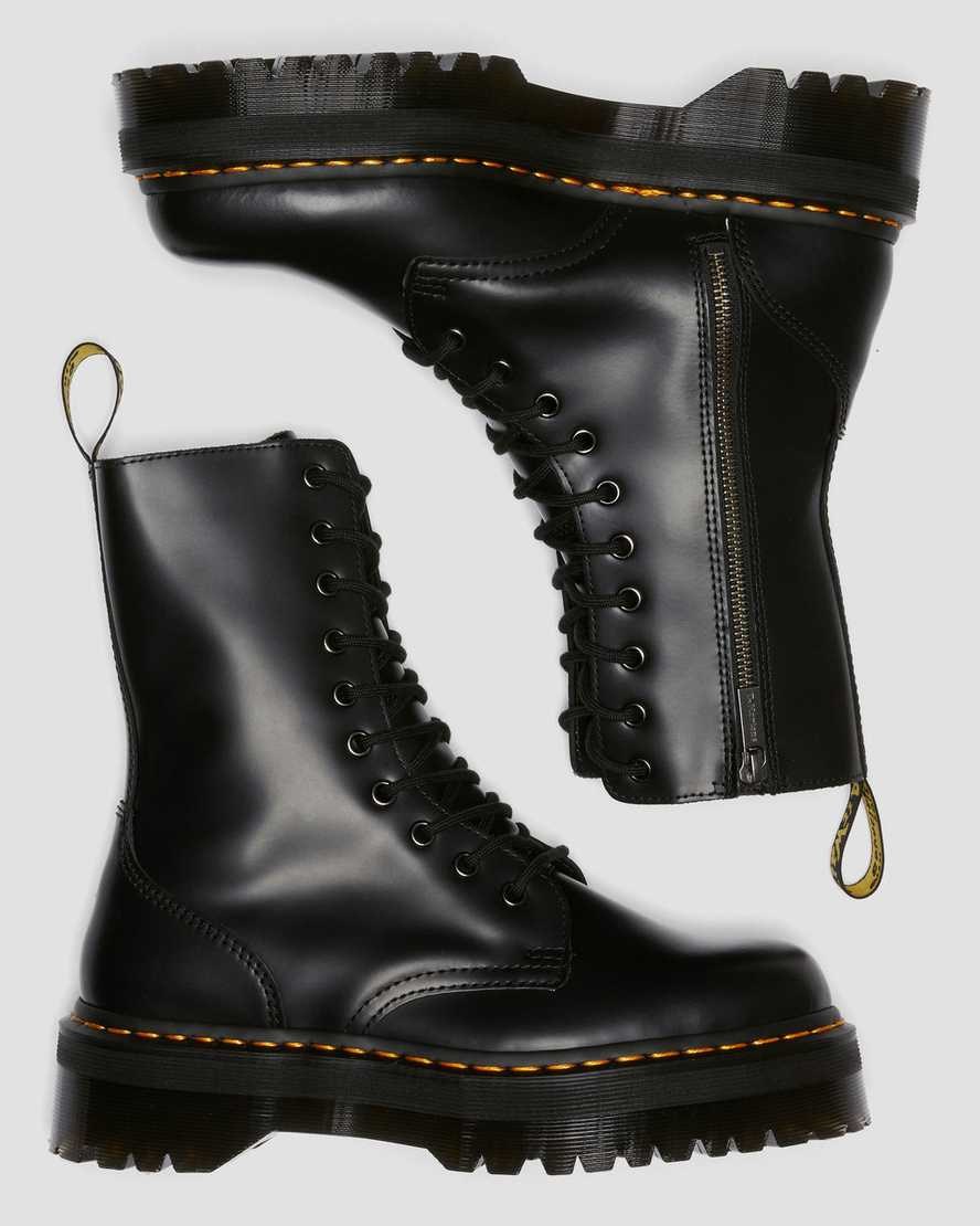 Dr Martens Jadon Hi Smooth Leder Schnürstiefel Herren Schwarz | GPM-149705