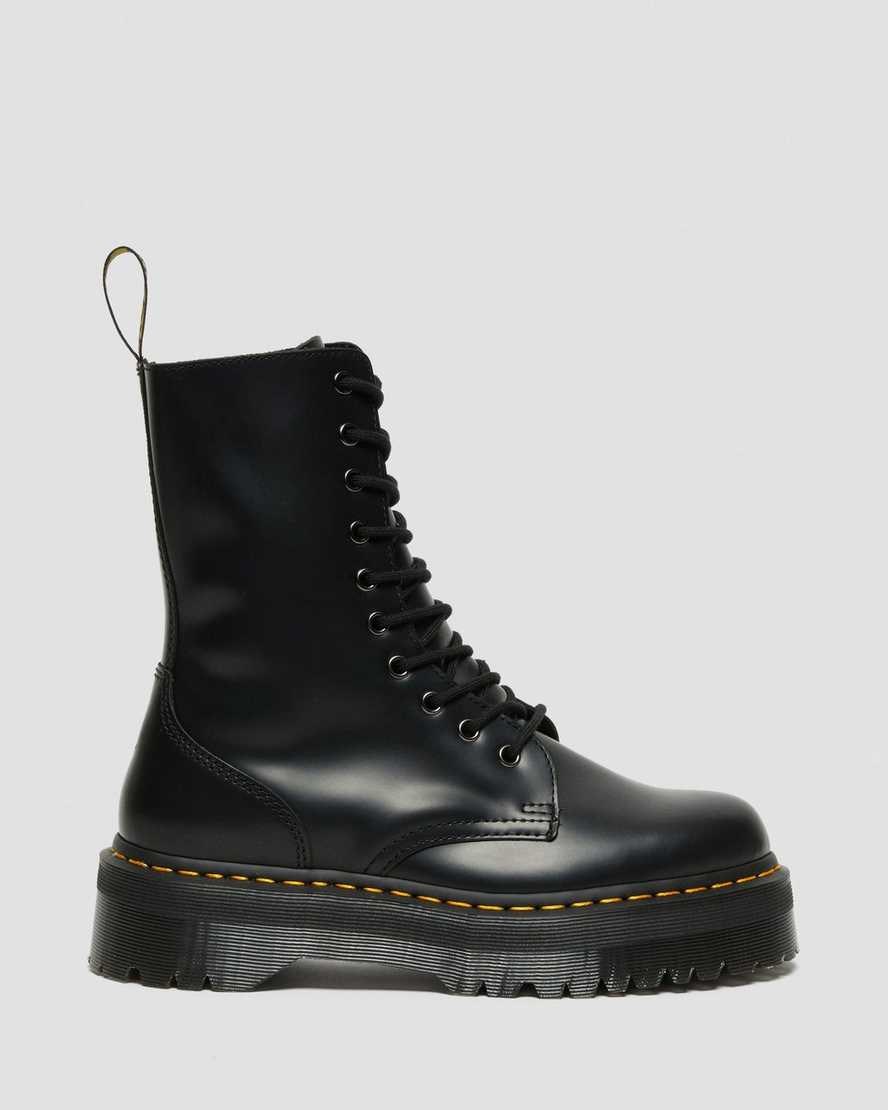 Dr Martens Jadon Hi Smooth Leder Schnürstiefel Herren Schwarz | GPM-149705