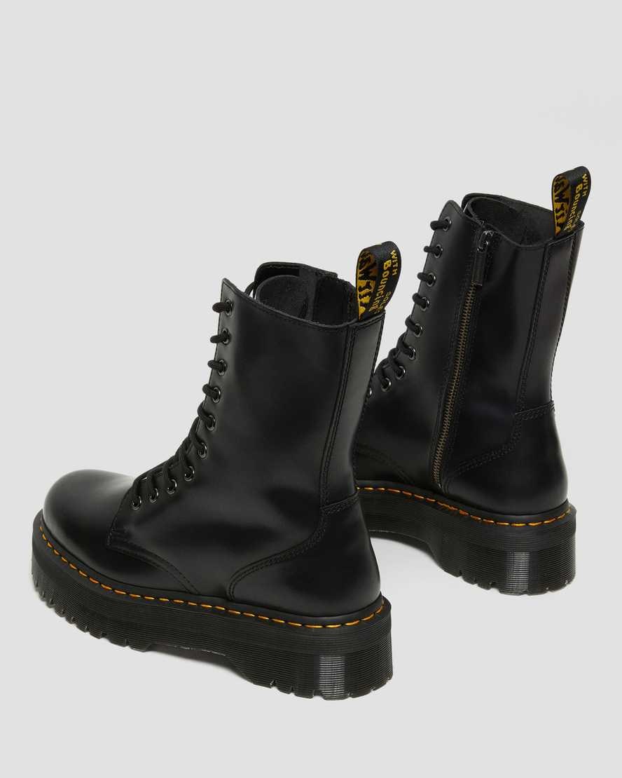 Dr Martens Jadon Hi Smooth Leder Zip Up Stiefel Damen Schwarz | DML-025836