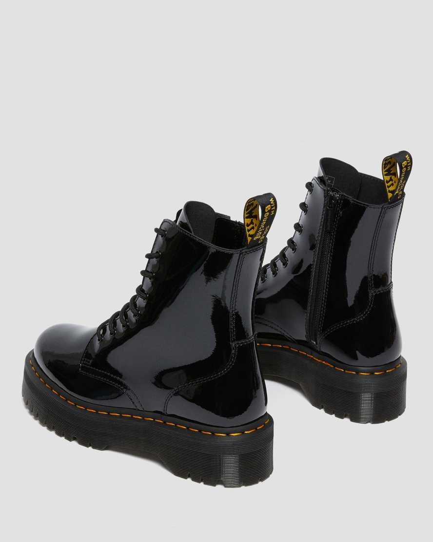 Dr Martens Jadon Lack Leder Stiefeletten Herren Schwarz | GXO-308214