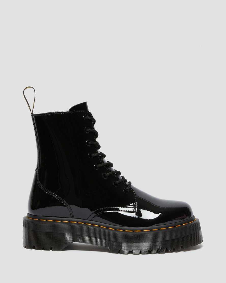 Dr Martens Jadon Lack Leder Stiefeletten Herren Schwarz | GXO-308214