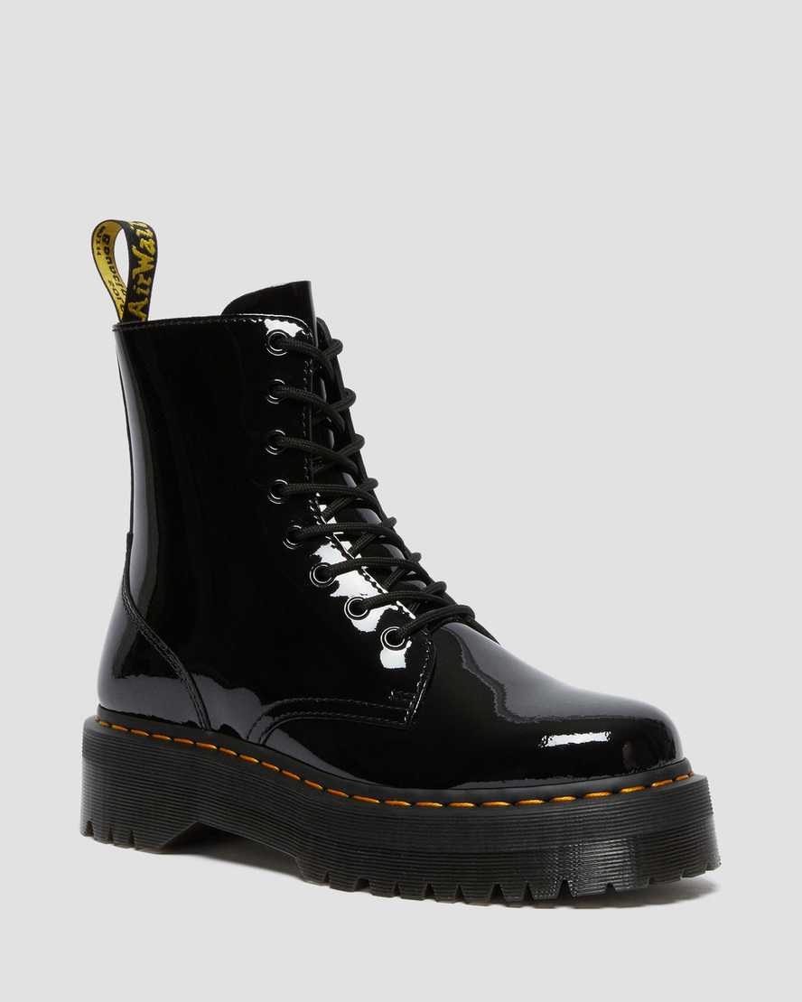 Dr Martens Jadon Lack Leder Stiefeletten Herren Schwarz | GXO-308214