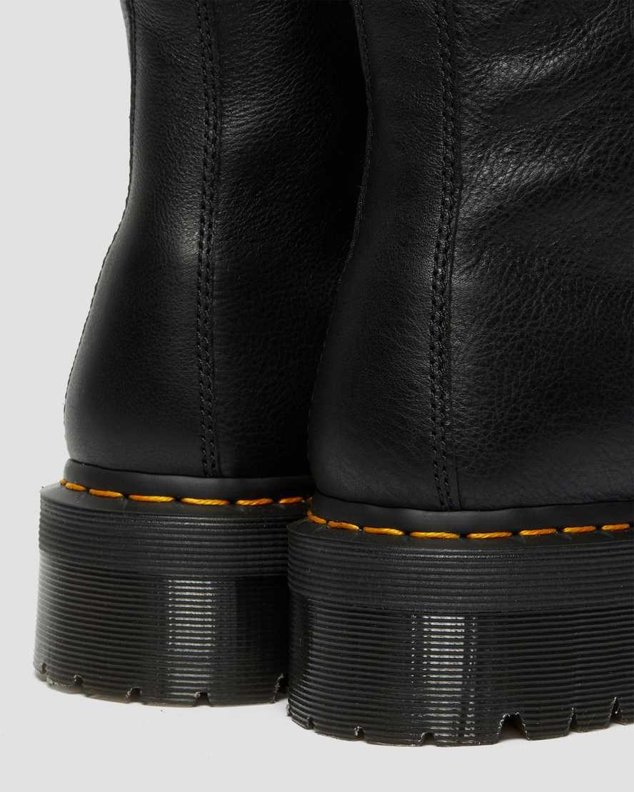 Dr Martens Jadon Leder Faux Fur Gefütterte Plattform Stiefeletten Herren Schwarz | GHC-018754