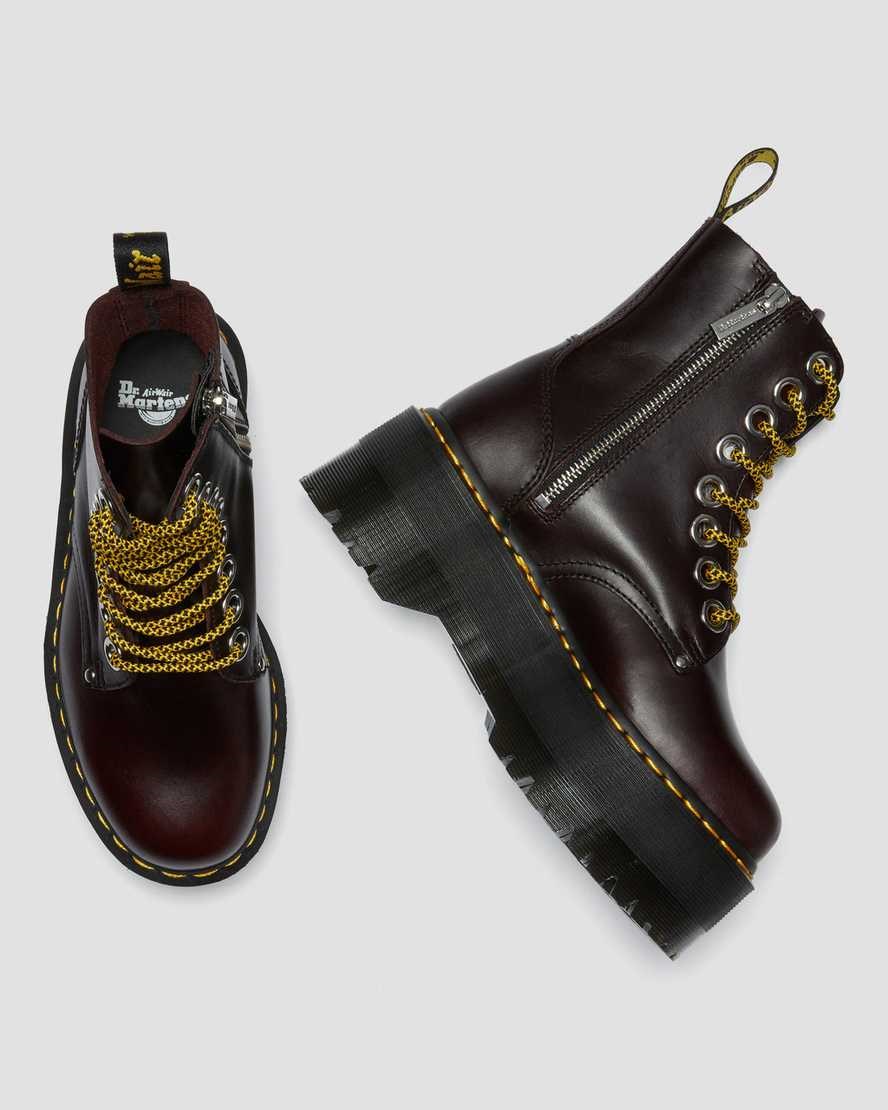 Dr Martens Jadon Max Leder Stiefeletten Damen Oxblood | PDY-438907