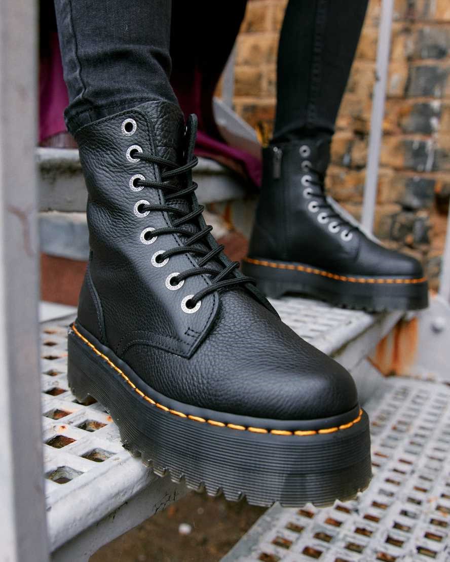 Dr Martens Jadon Pisa Leder Schnürstiefel Damen Schwarz | CJH-703859