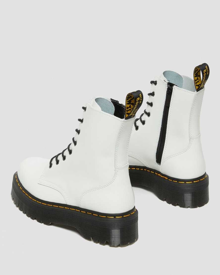 Dr Martens Jadon Smooth Leder Schnürstiefel Damen Weiß | VOI-427691