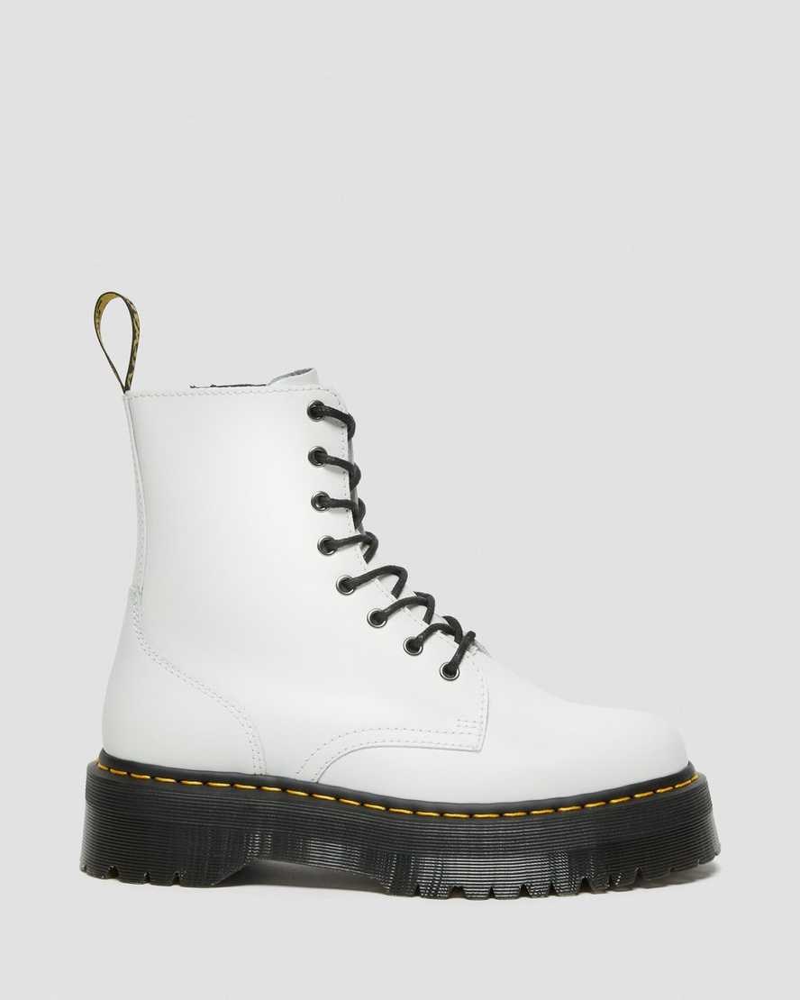 Dr Martens Jadon Smooth Leder Schnürstiefel Damen Weiß | VOI-427691