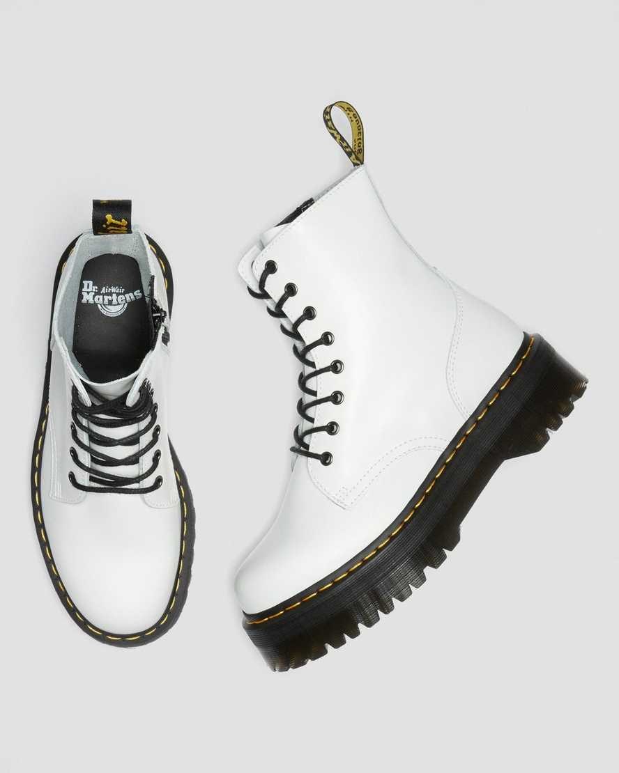 Dr Martens Jadon Smooth Leder Schnürstiefel Damen Weiß | VOI-427691