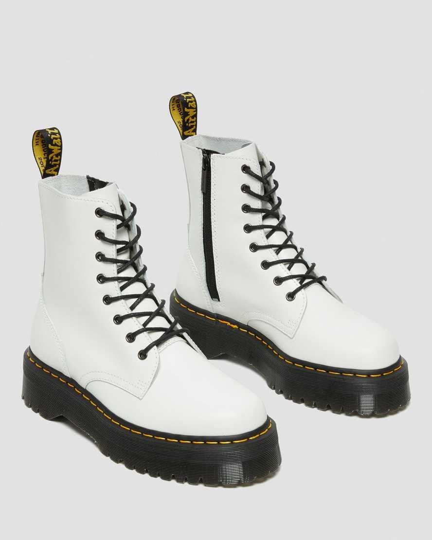 Dr Martens Jadon Smooth Leder Schnürstiefel Damen Weiß | VOI-427691