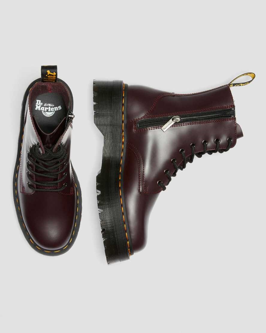 Dr Martens Jadon Smooth Leder Stiefeletten Herren Bordeaux | VOY-265481