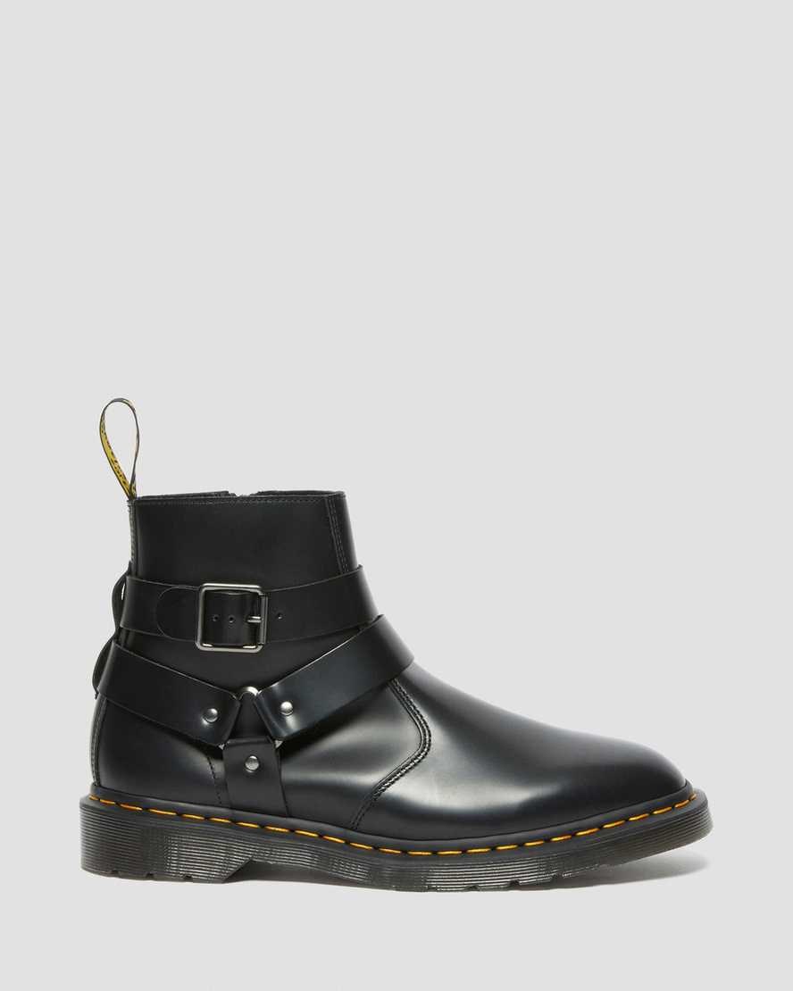 Dr Martens Jaimes Leder Harness Schnürstiefel Damen Schwarz | KQO-276158