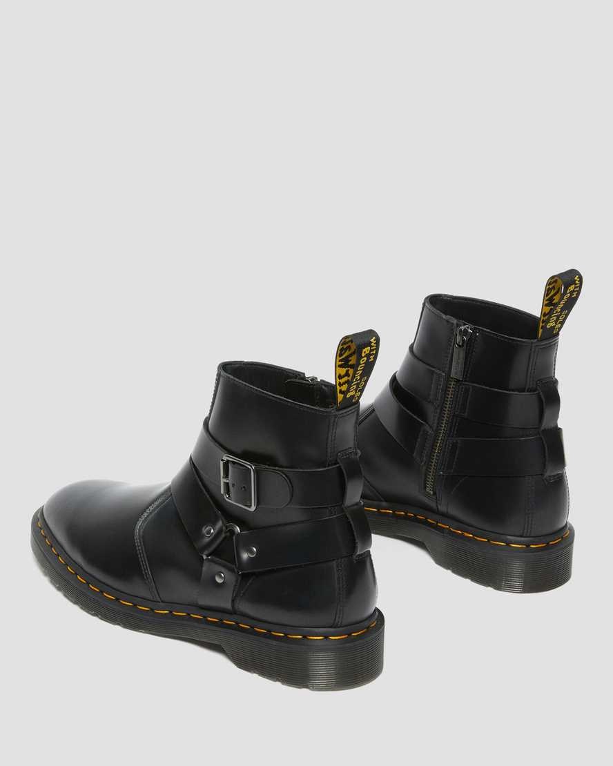 Dr Martens Jaimes Leder Harness Schnürstiefel Damen Schwarz | KQO-276158