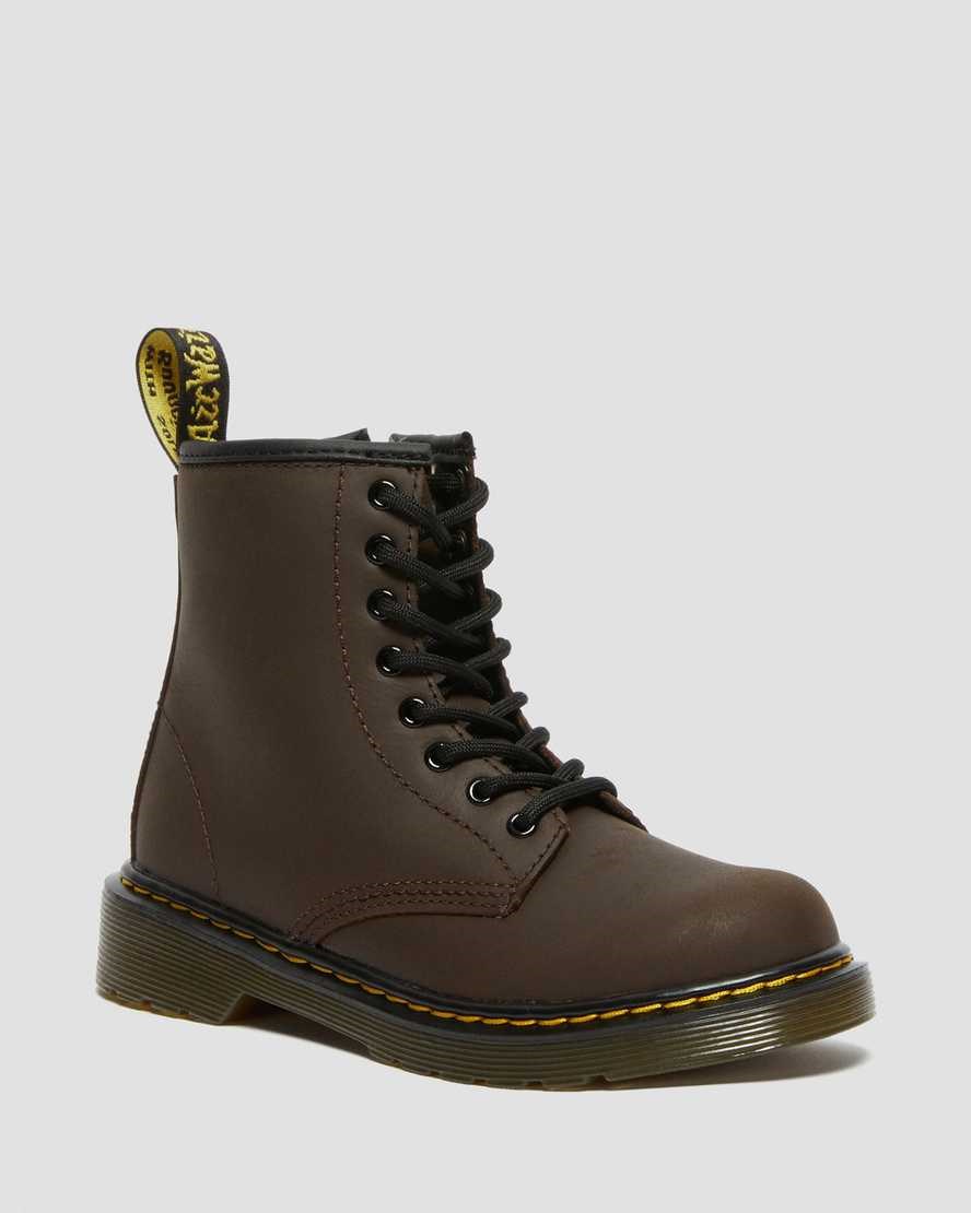 Dr Martens Junior 1460 Faux Fur Gefütterte Schnürstiefel Kinder Dunkelbraun | ZUB-419350