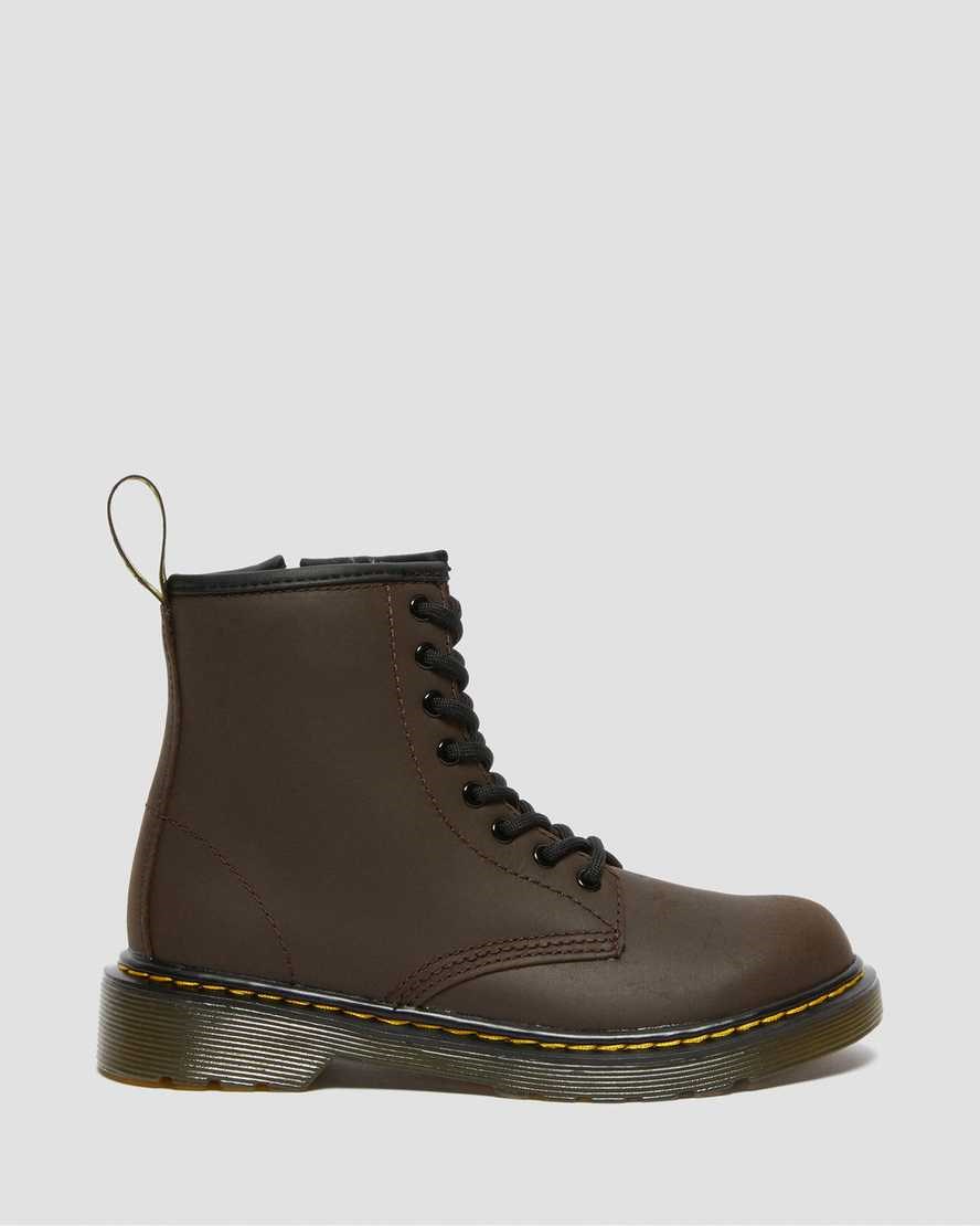 Dr Martens Junior 1460 Faux Fur Gefütterte Schnürstiefel Kinder Dunkelbraun | ZUB-419350