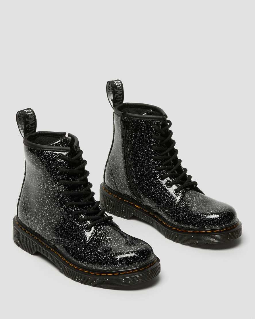 Dr Martens Junior 1460 Glitter Schnürstiefel Kinder Schwarz | DOX-153408