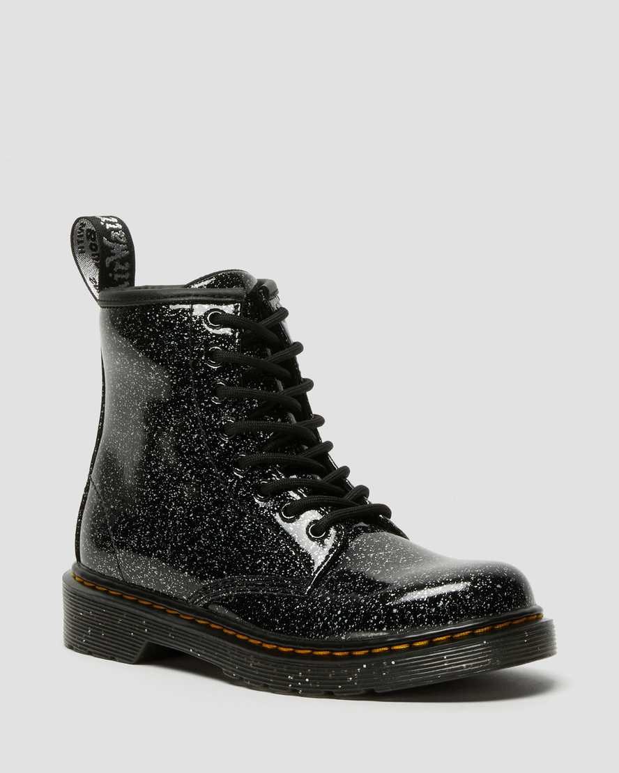 Dr Martens Junior 1460 Glitter Schnürstiefel Kinder Schwarz | DOX-153408