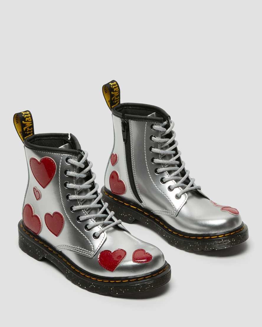 Dr Martens Junior 1460 Glitter Star Lack Schnürstiefel Kinder Metallic | TGW-246503