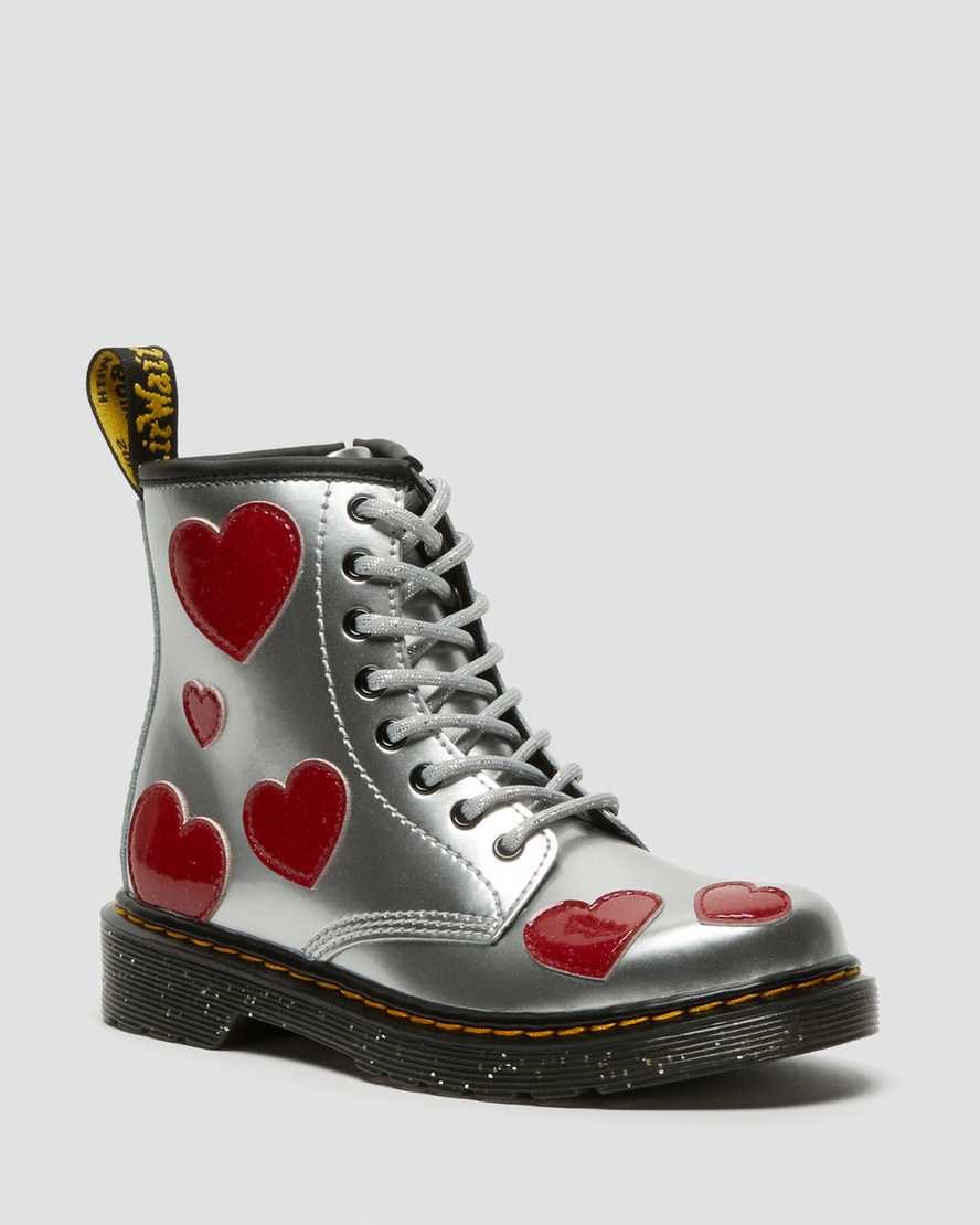 Dr Martens Junior 1460 Glitter Star Lack Schnürstiefel Kinder Metallic | TGW-246503