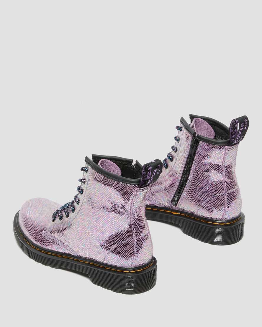 Dr Martens Junior 1460 Iridescent Leder Schnürstiefel Kinder Lila | JZU-193265