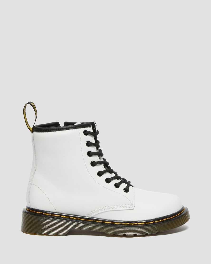 Dr Martens Junior 1460 Leder Schnürstiefel Kinder Weiß | LNE-975436