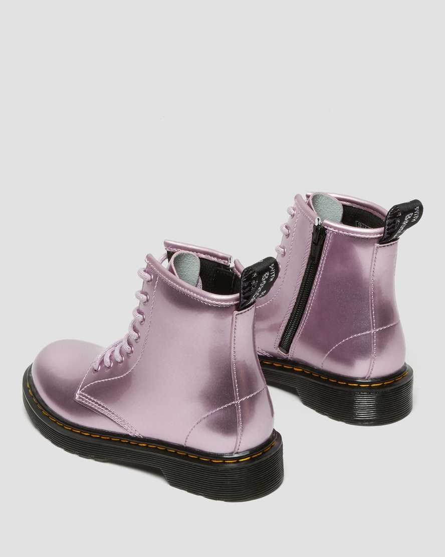 Dr Martens Junior 1460 Metallic Schnürstiefel Kinder Rosa | BCV-640158