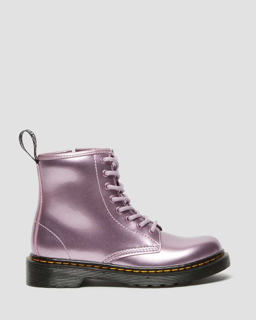 Dr Martens Junior 1460 Metallic Schnürstiefel Kinder Rosa | BCV-640158