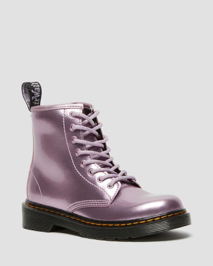 Dr Martens Junior 1460 Metallic Schnürstiefel Kinder Rosa | BCV-640158