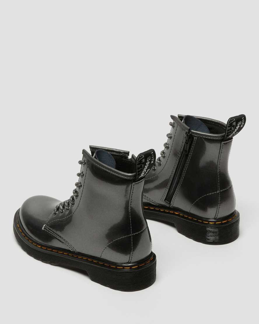 Dr Martens Junior 1460 Metallic Schnürstiefel Kinder Grau | VHB-839560