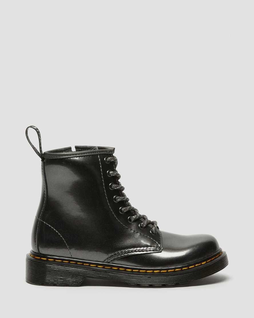 Dr Martens Junior 1460 Metallic Schnürstiefel Kinder Grau | VHB-839560