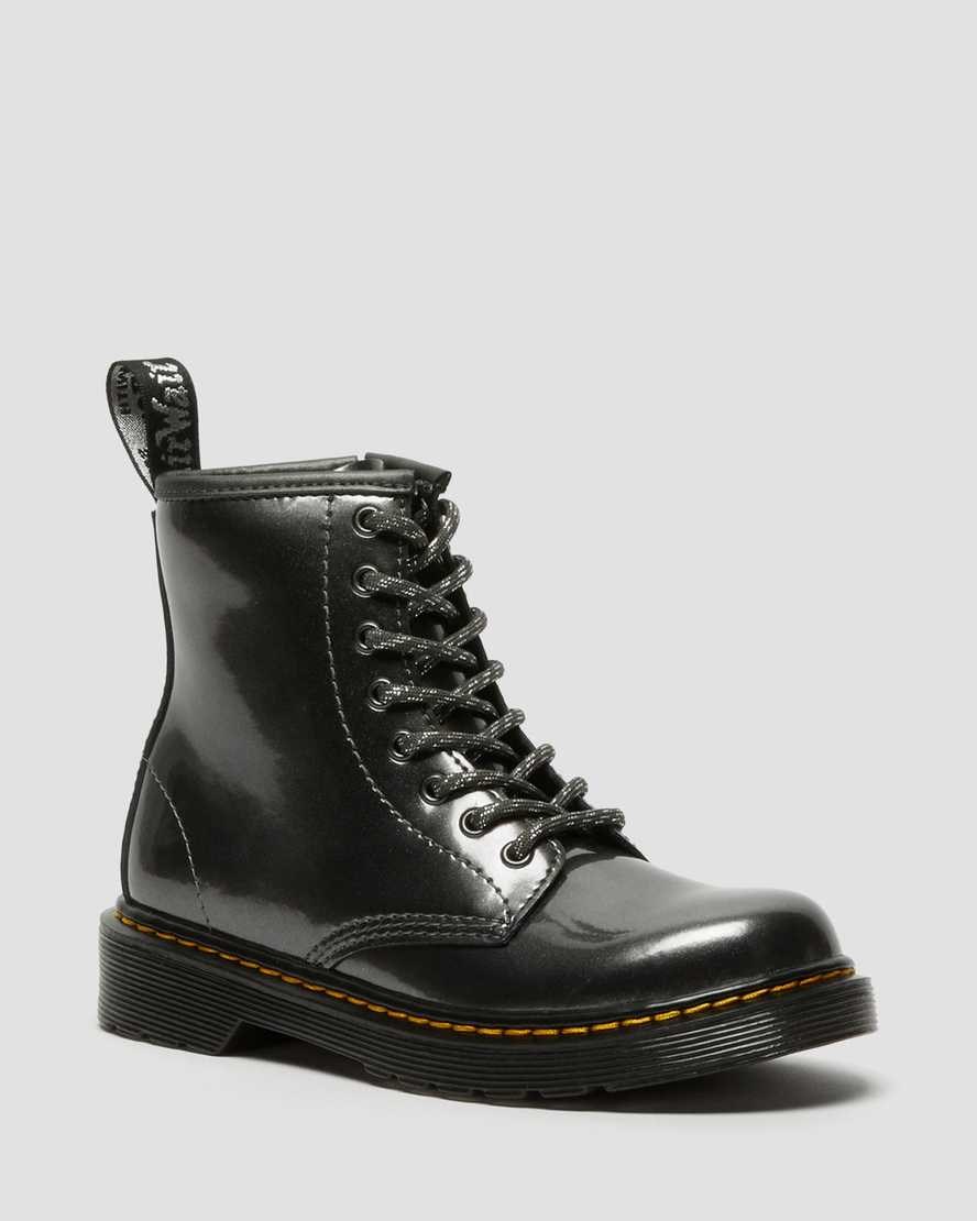 Dr Martens Junior 1460 Metallic Schnürstiefel Kinder Grau | VHB-839560