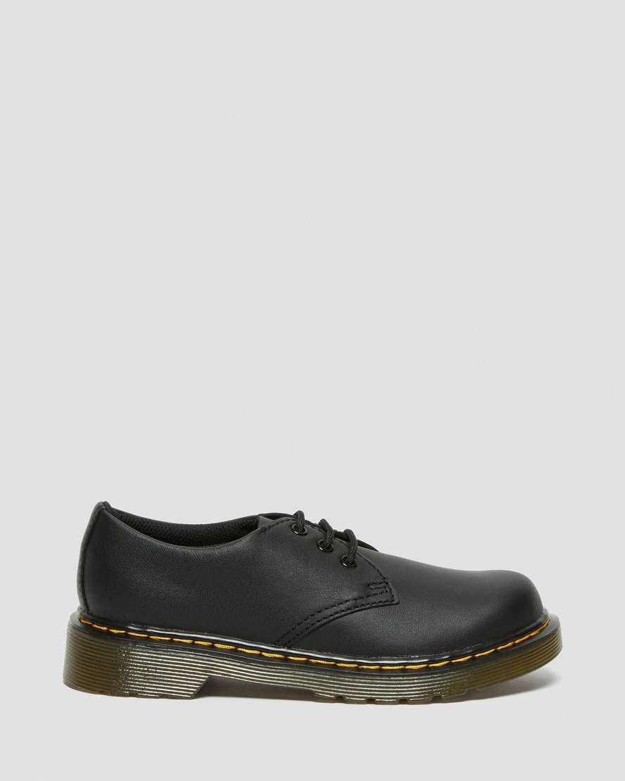 Dr Martens Junior 1461 Softy T Leder Oxfords Schuhe Kinder Schwarz | XRF-512936