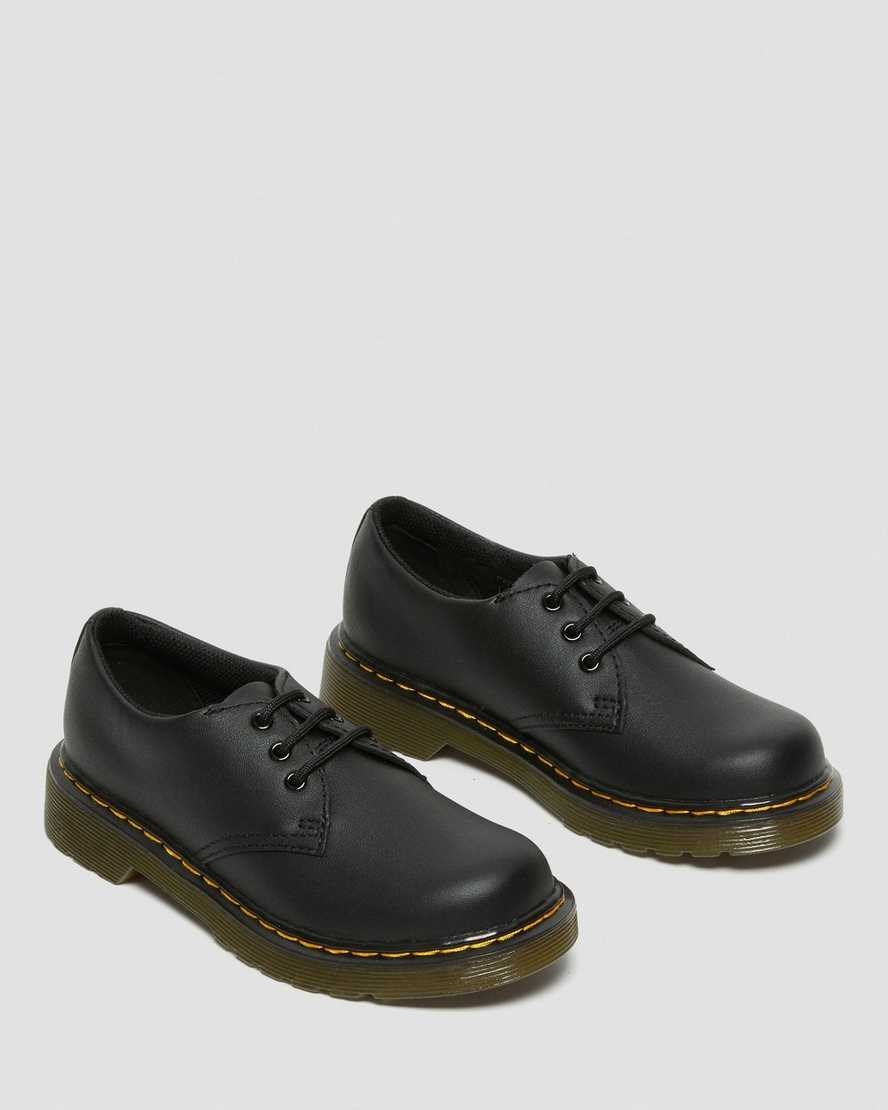 Dr Martens Junior 1461 Softy T Leder Oxfords Schuhe Kinder Schwarz | XRF-512936