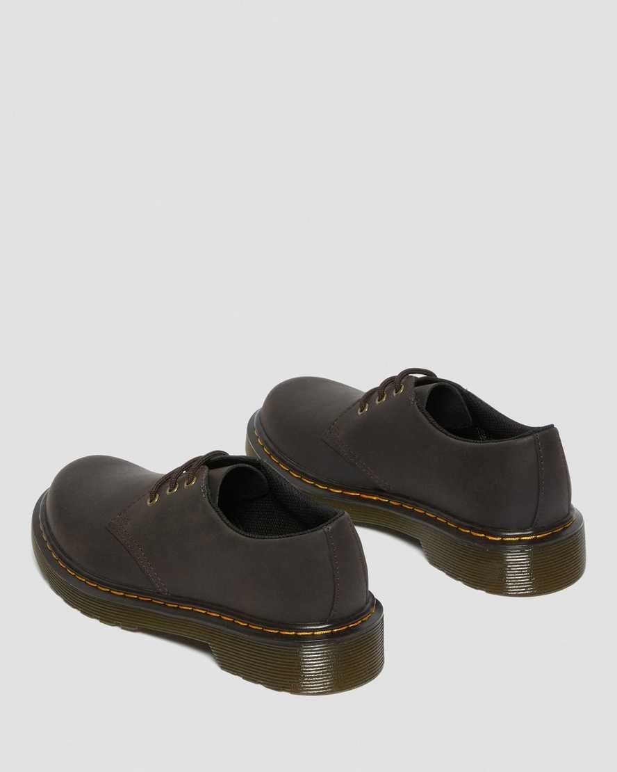 Dr Martens Junior 1461 Wildhorse Leder Oxfords Schuhe Kinder Dunkelbraun | YTU-028165