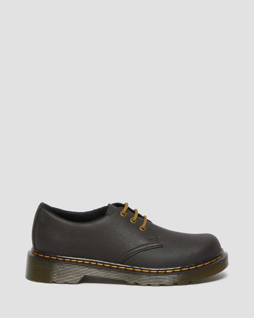 Dr Martens Junior 1461 Wildhorse Leder Oxfords Schuhe Kinder Dunkelbraun | YTU-028165