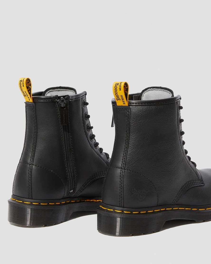 Dr Martens Maple Zip Newark Steel Kappe Arbeits Schnürstiefel Damen Schwarz | ZRD-659301