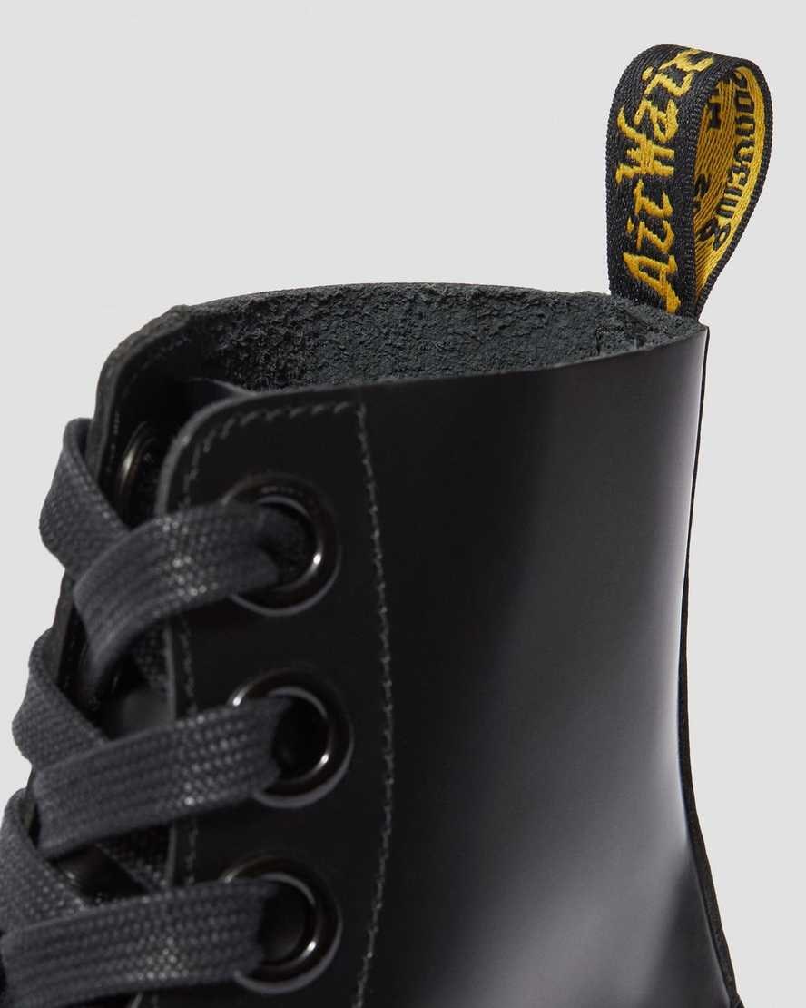 Dr Martens Molly Leder Schnürstiefel Damen Schwarz | LUV-429710