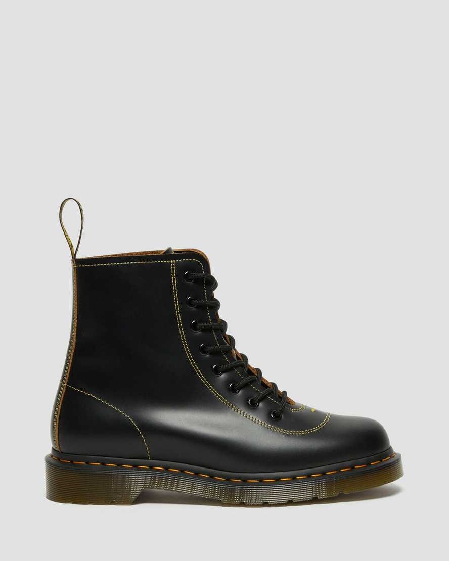 Dr Martens Pharamond Vintage Smooth Leder Stiefeletten Herren Schwarz | KOX-708253