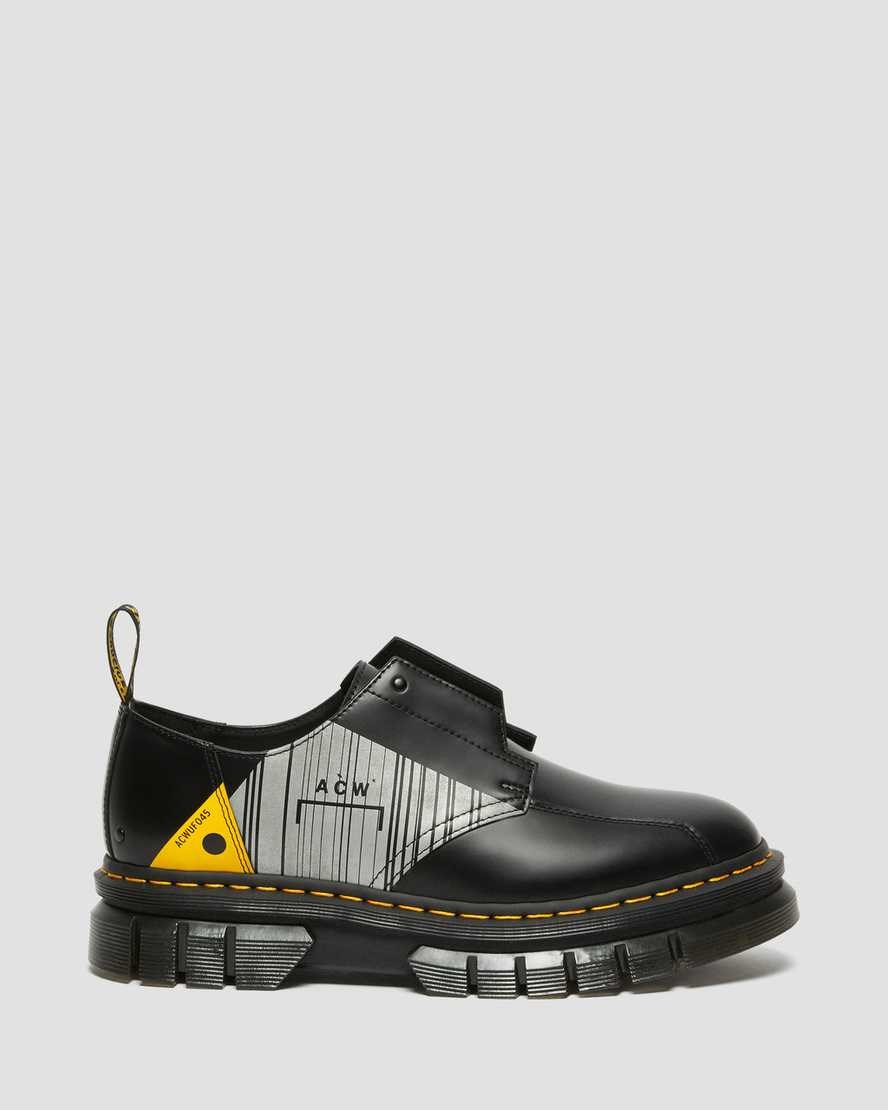 Dr Martens Rikard A-Cold-Wall Leder Plateauschuhe Damen Schwarz | CMZ-120734