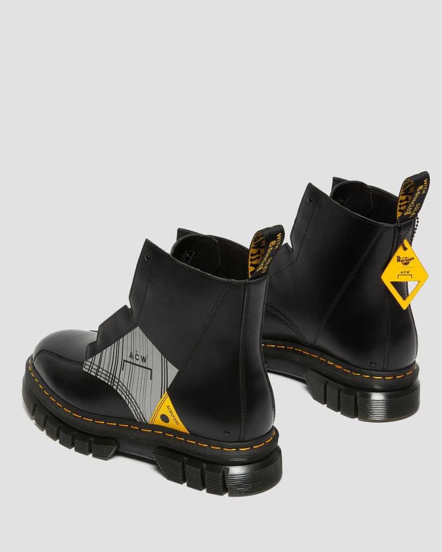 Dr Martens Rikard A-Cold-Wall Leder Stiefeletten Damen Schwarz | QSN-837906