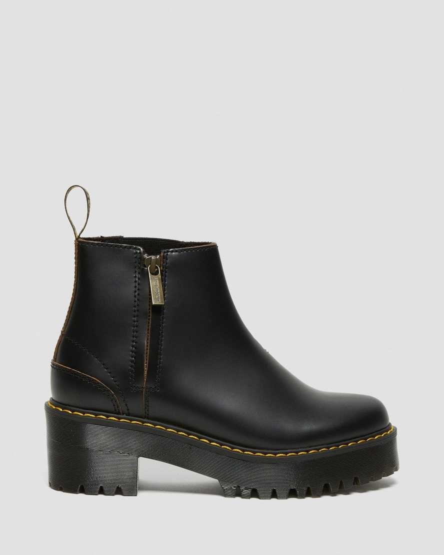 Dr Martens Rometty II Vintage Smooth Leder Stiefeletten Damen Schwarz | EGQ-569827