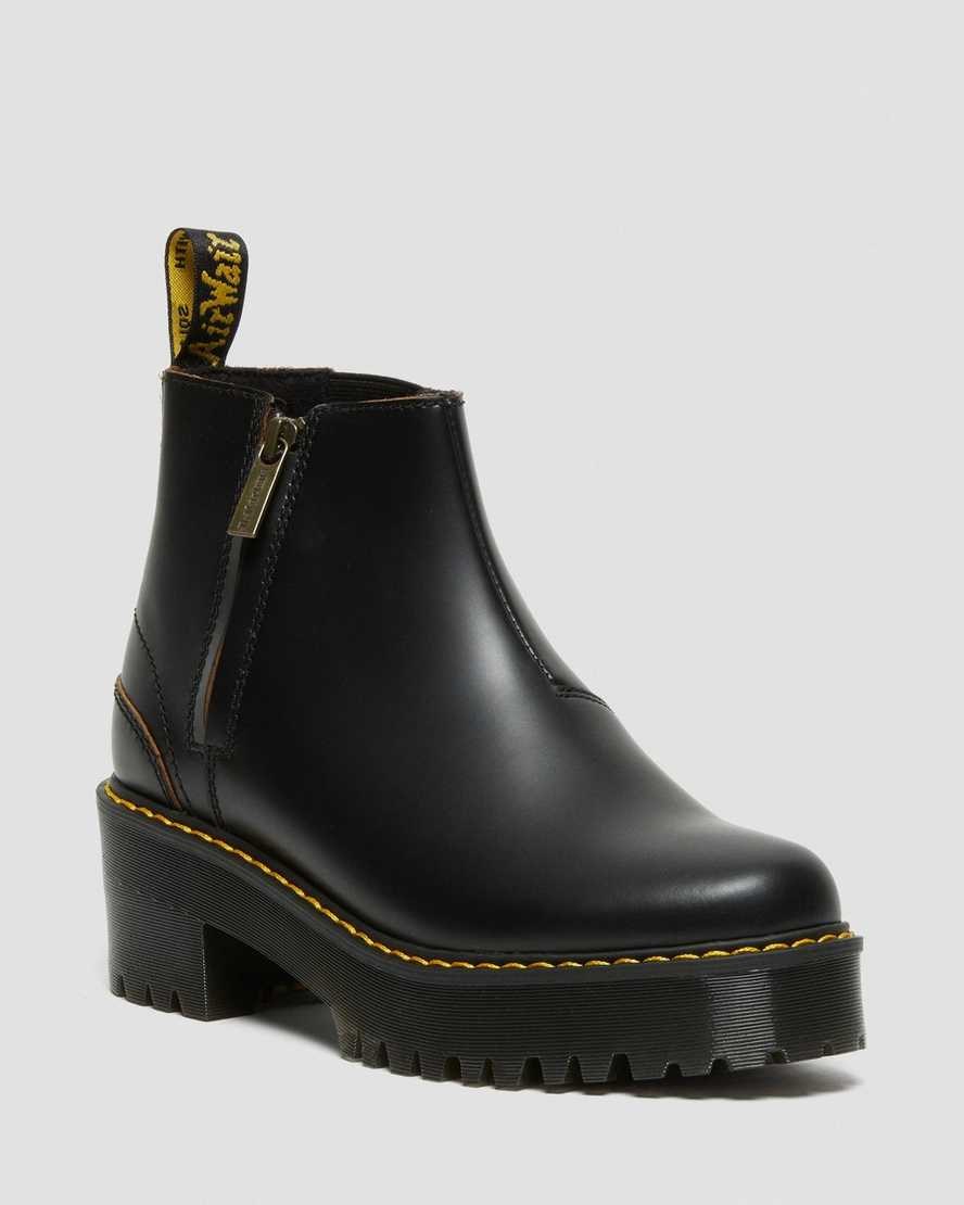 Dr Martens Rometty II Vintage Smooth Leder Stiefeletten Damen Schwarz | EGQ-569827