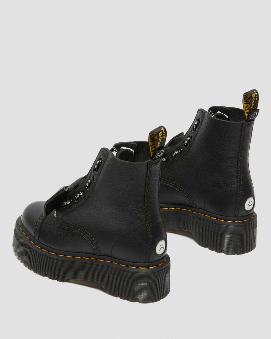 Dr Martens Sinclair Lazy Oaf Leder Stiefeletten Damen Schwarz | FJA-197653