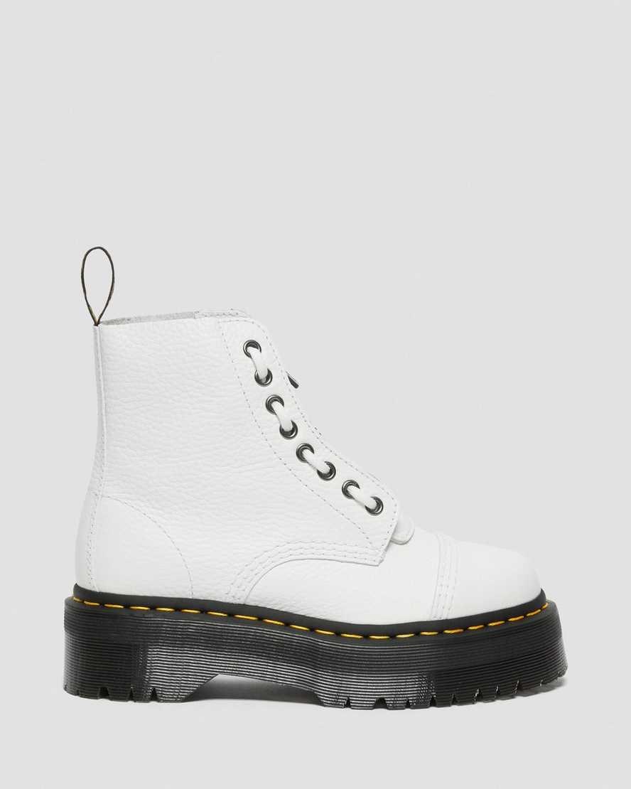 Dr Martens Sinclair Milled Nappa Leder Schnürstiefel Damen Weiß | OZB-015642