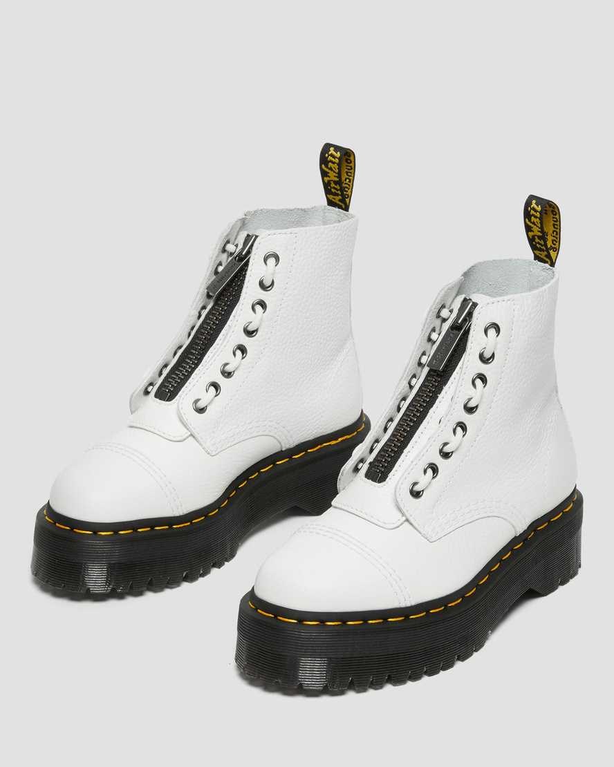 Dr Martens Sinclair Milled Nappa Leder Schnürstiefel Damen Weiß | OZB-015642