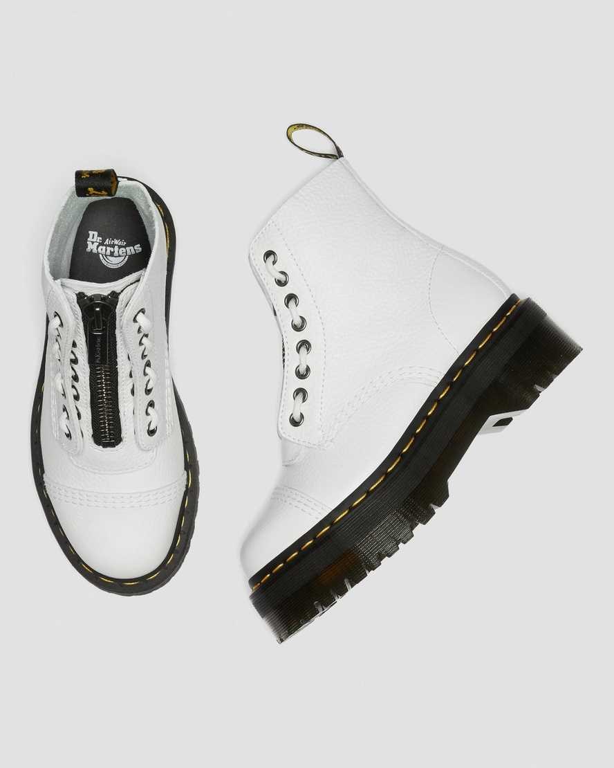 Dr Martens Sinclair Milled Nappa Leder Schnürstiefel Damen Weiß | OZB-015642