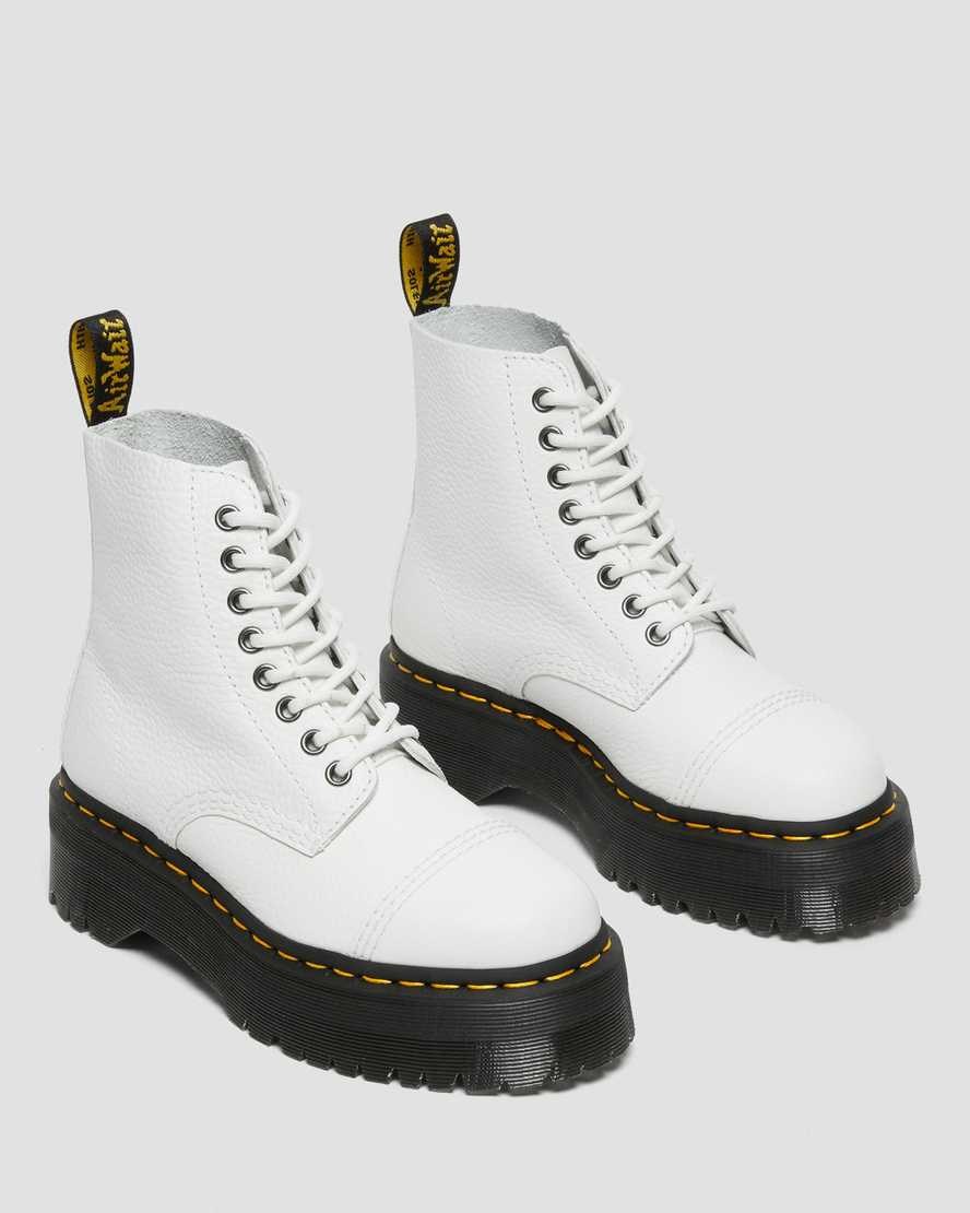 Dr Martens Sinclair Milled Nappa Leder Schnürstiefel Damen Weiß | OZB-015642